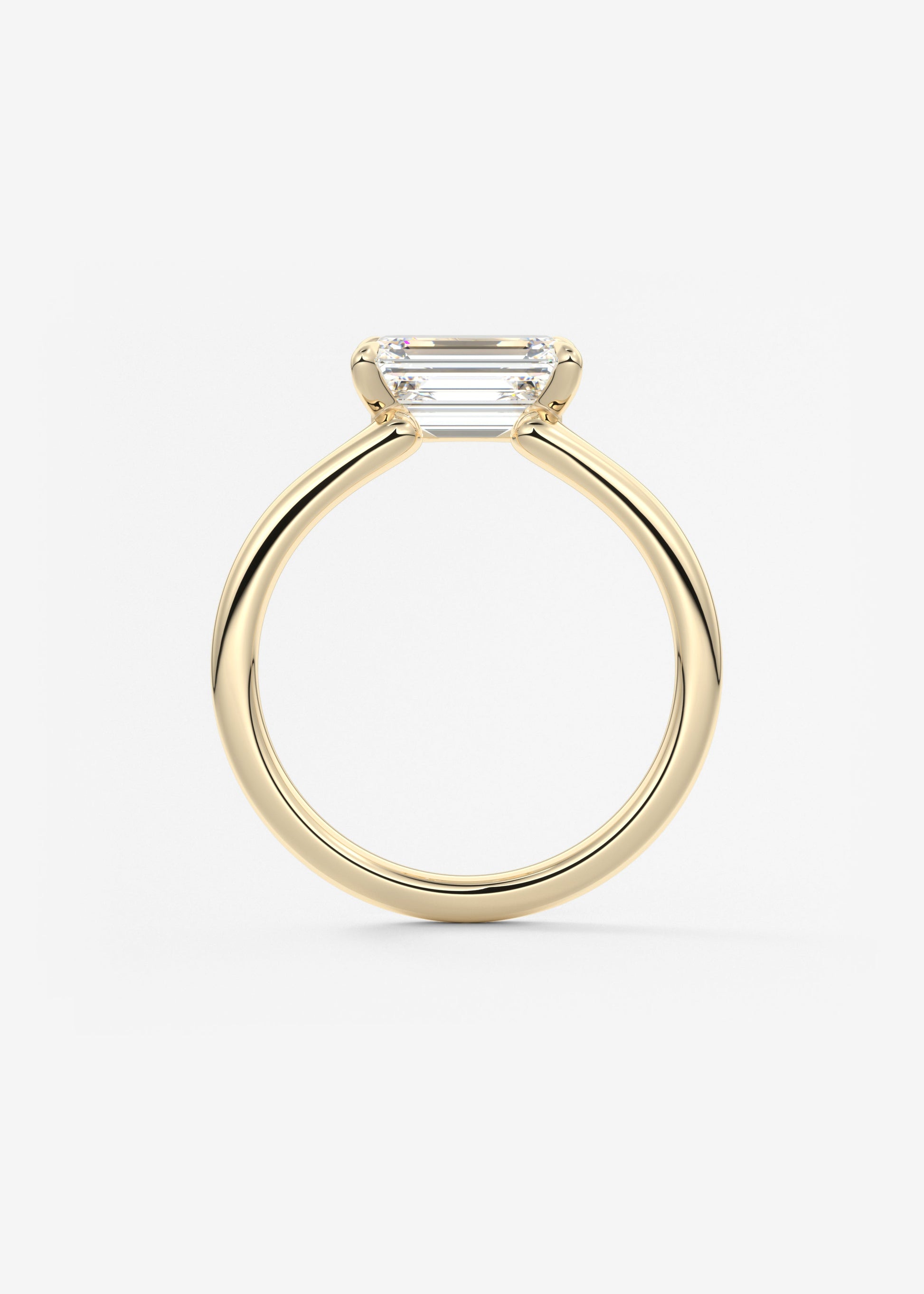 Emerald Solitaire Lab Grown Diamond Engagement Ring