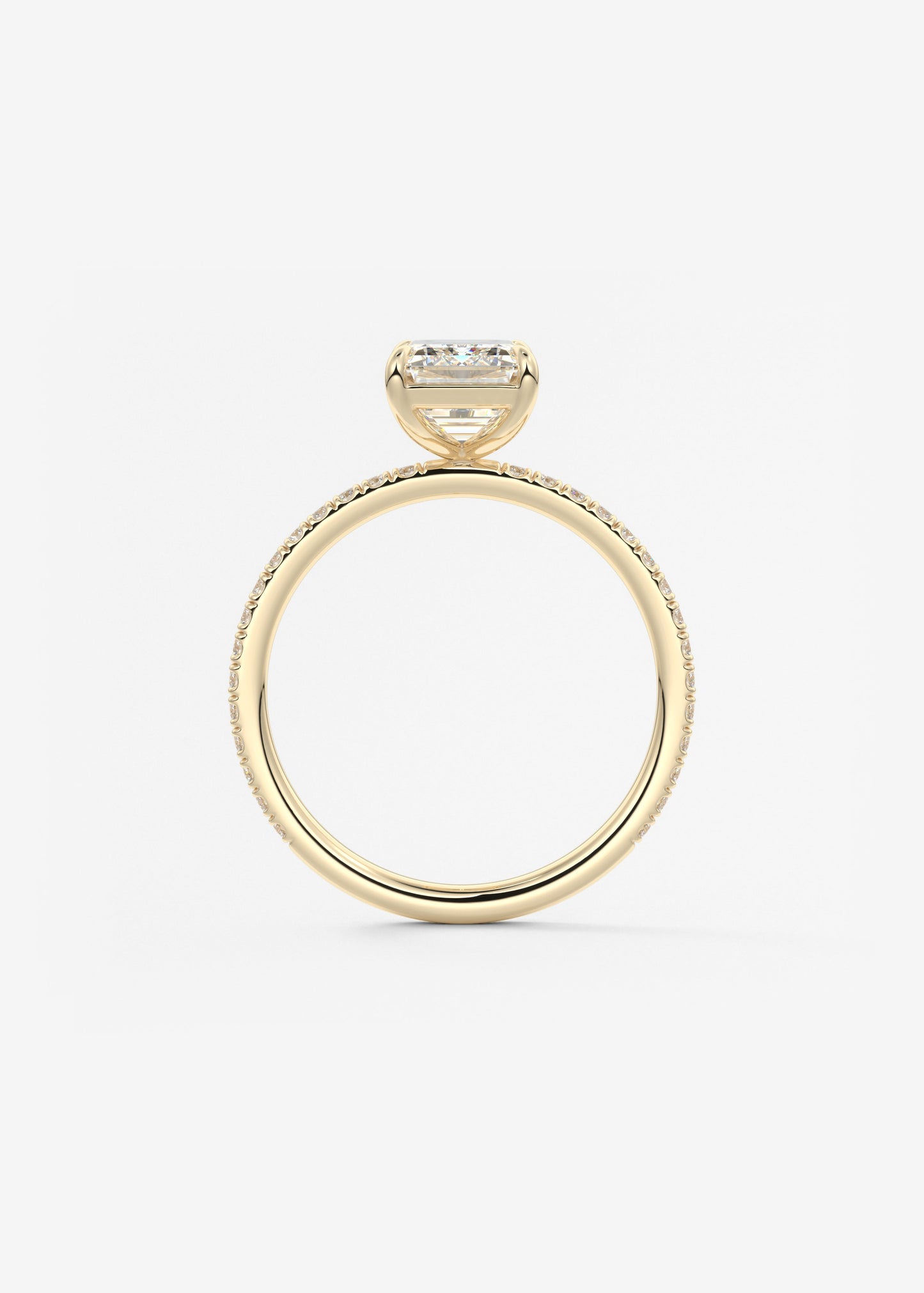 Emerald Pave Lab Grown Diamond Engagement Ring