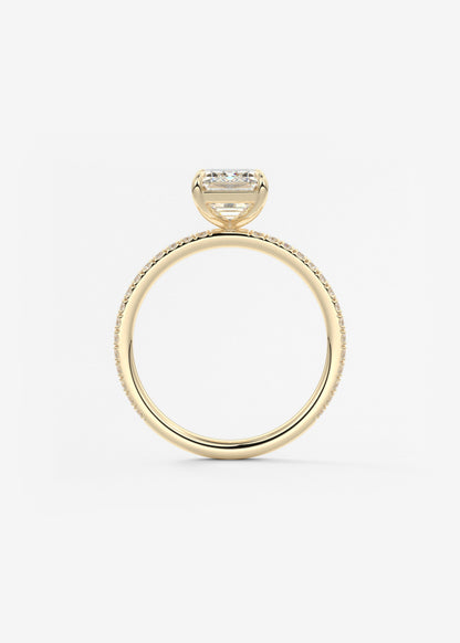 Emerald Pave Lab Grown Diamond Engagement Ring