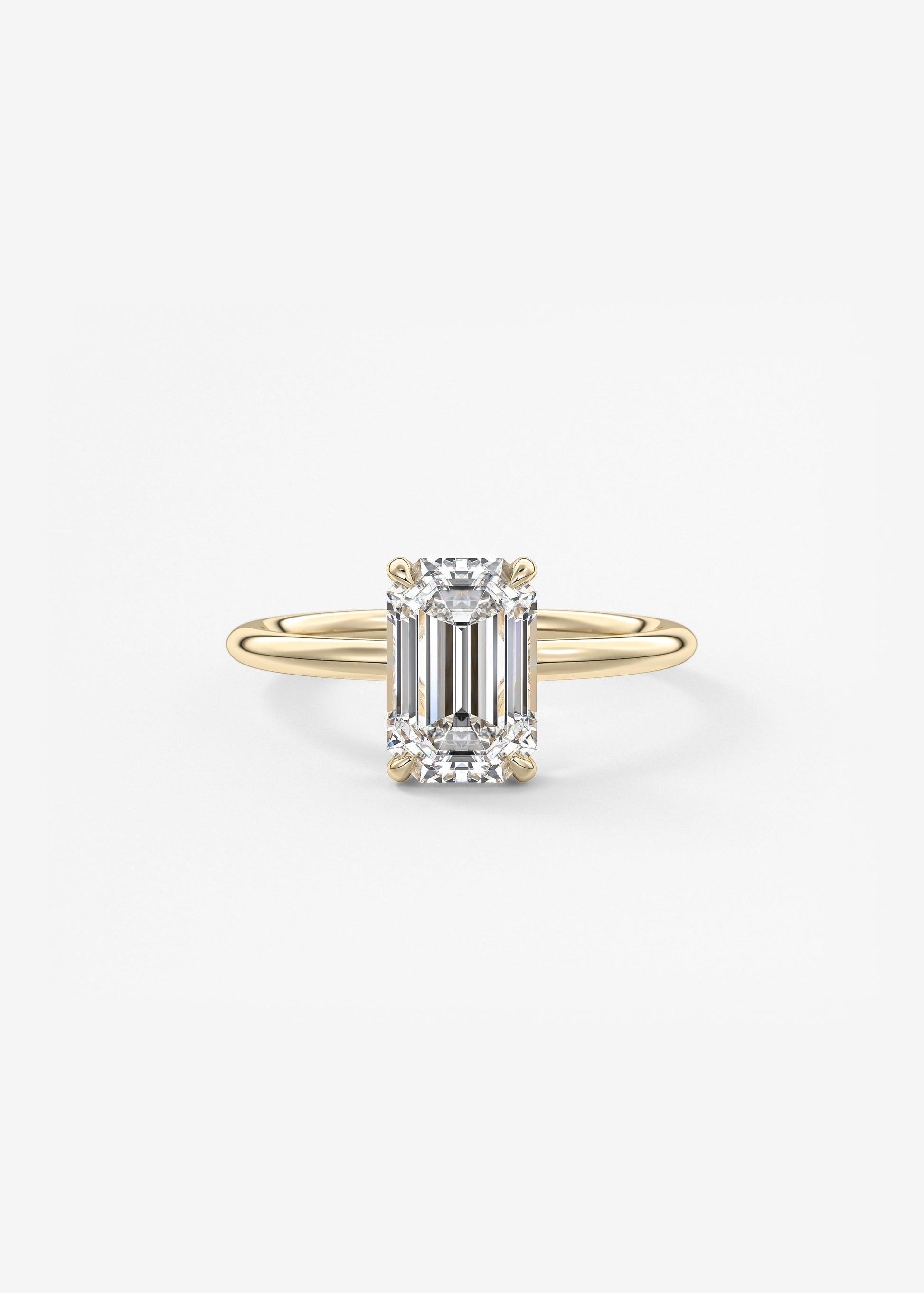 Emerald Hidden Halo Lab Grown Diamond Engagement Ring