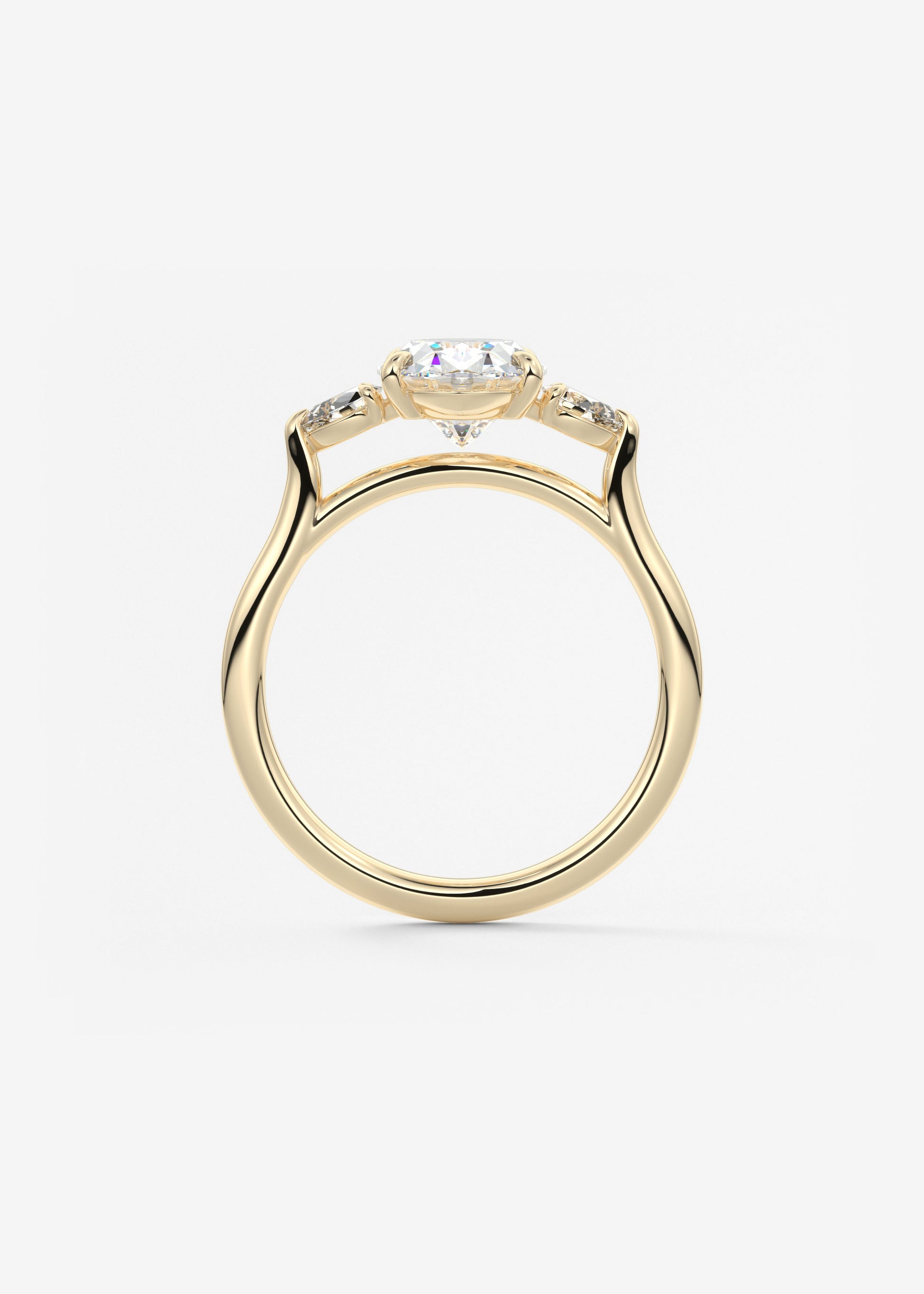 Oval Three Stone Lab Grown Diamond Engagement Ring