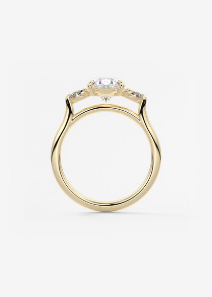 Oval Three Stone Lab Grown Diamond Engagement Ring