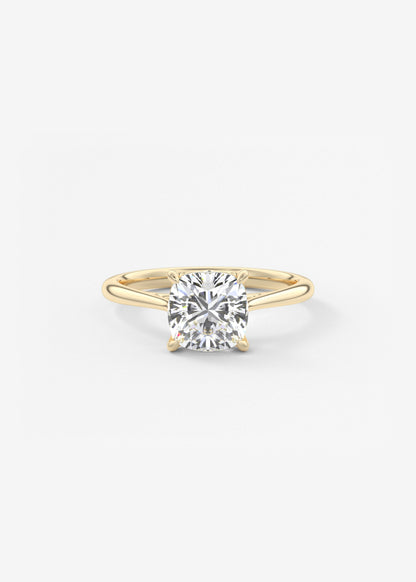 Cushion Cathedral Lab Grown Diamond Engagement Ring
