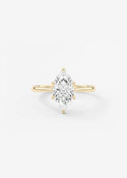 Marquise Cathedral Lab Grown Diamond Engagement Ring