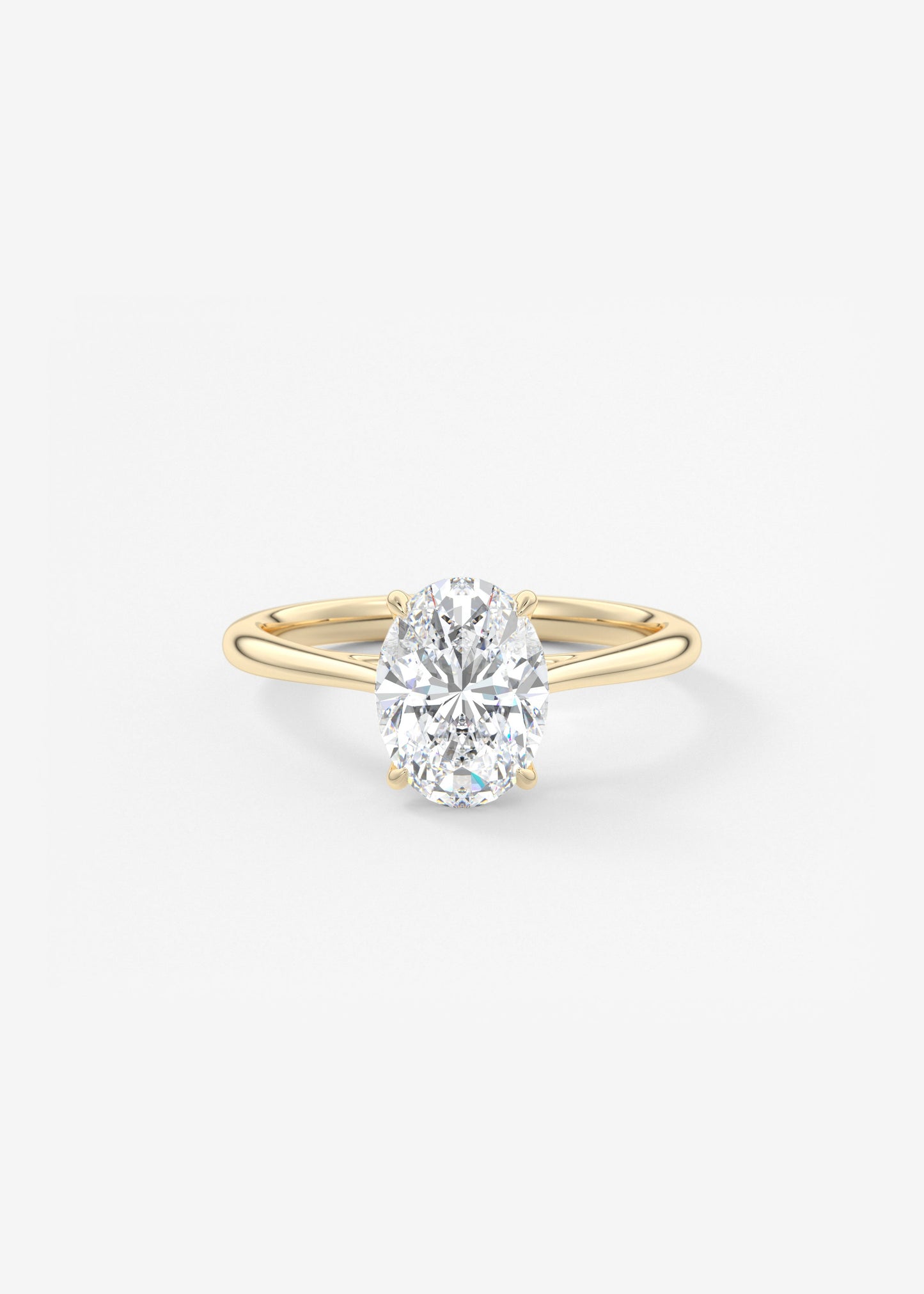 Oval Cathedral Lab Grown Diamond Engagement Ring