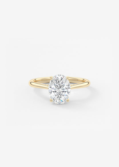 Oval Cathedral Lab Grown Diamond Engagement Ring
