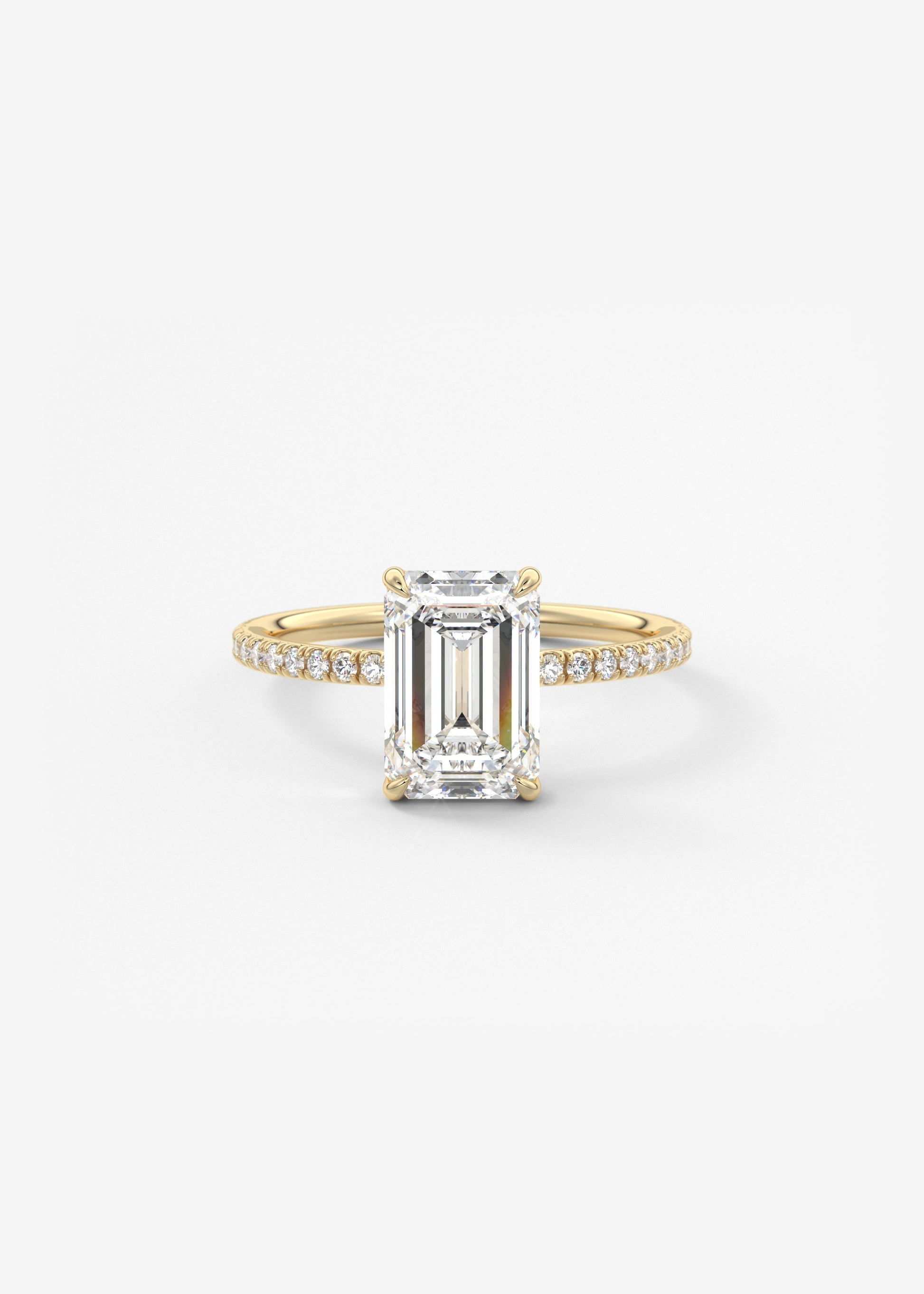Emerald Pave Lab Grown Diamond Engagement Ring