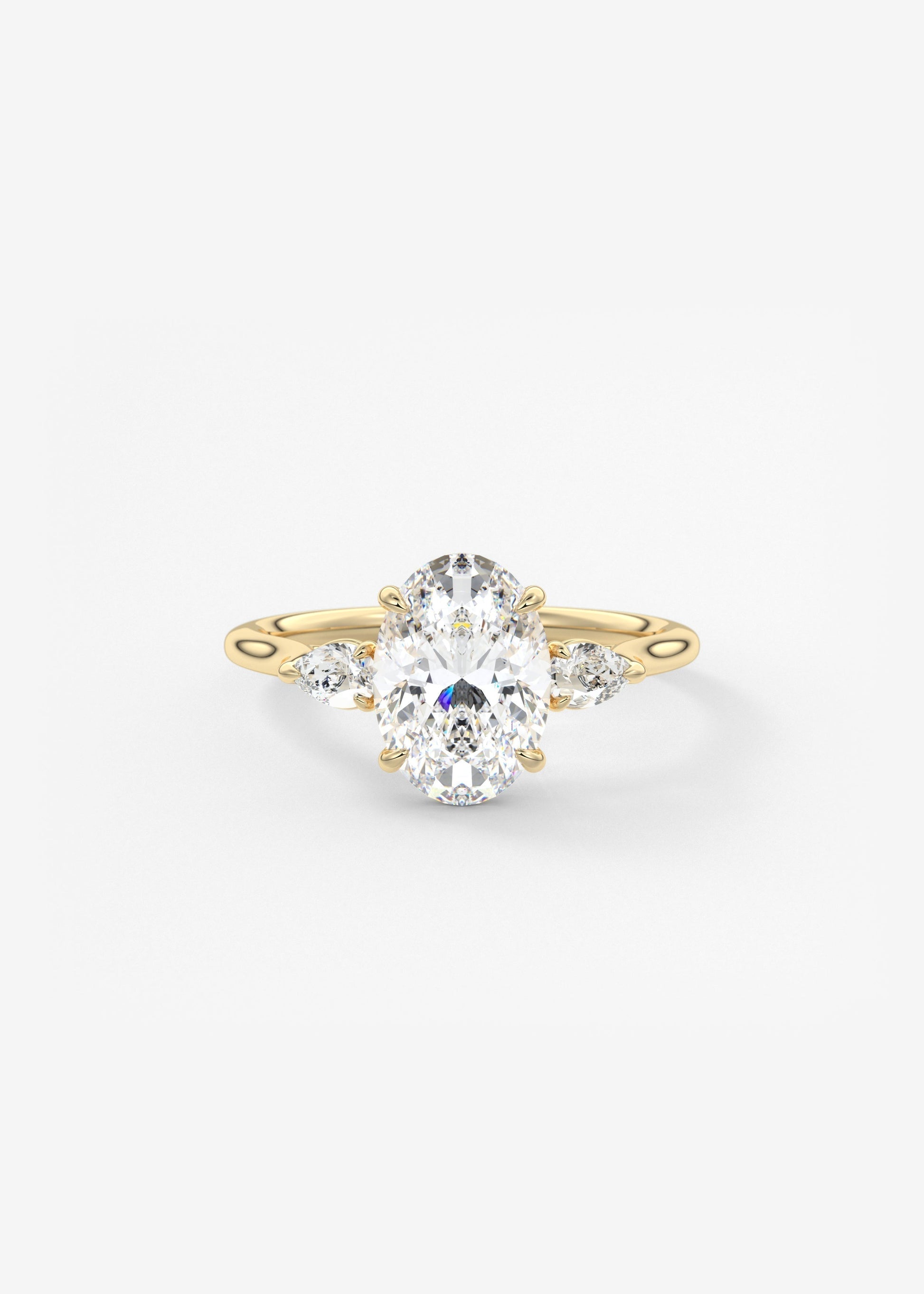 Oval Three Stone Lab Grown Diamond Engagement Ring