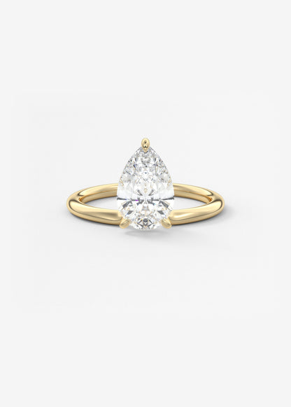Pear Solitaire Lab Grown Diamond Engagement Ring