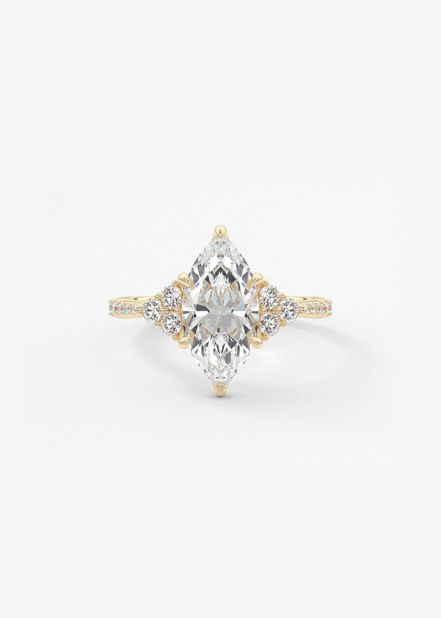 Marquise Cluster Lab Grown Diamond Engagement Ring