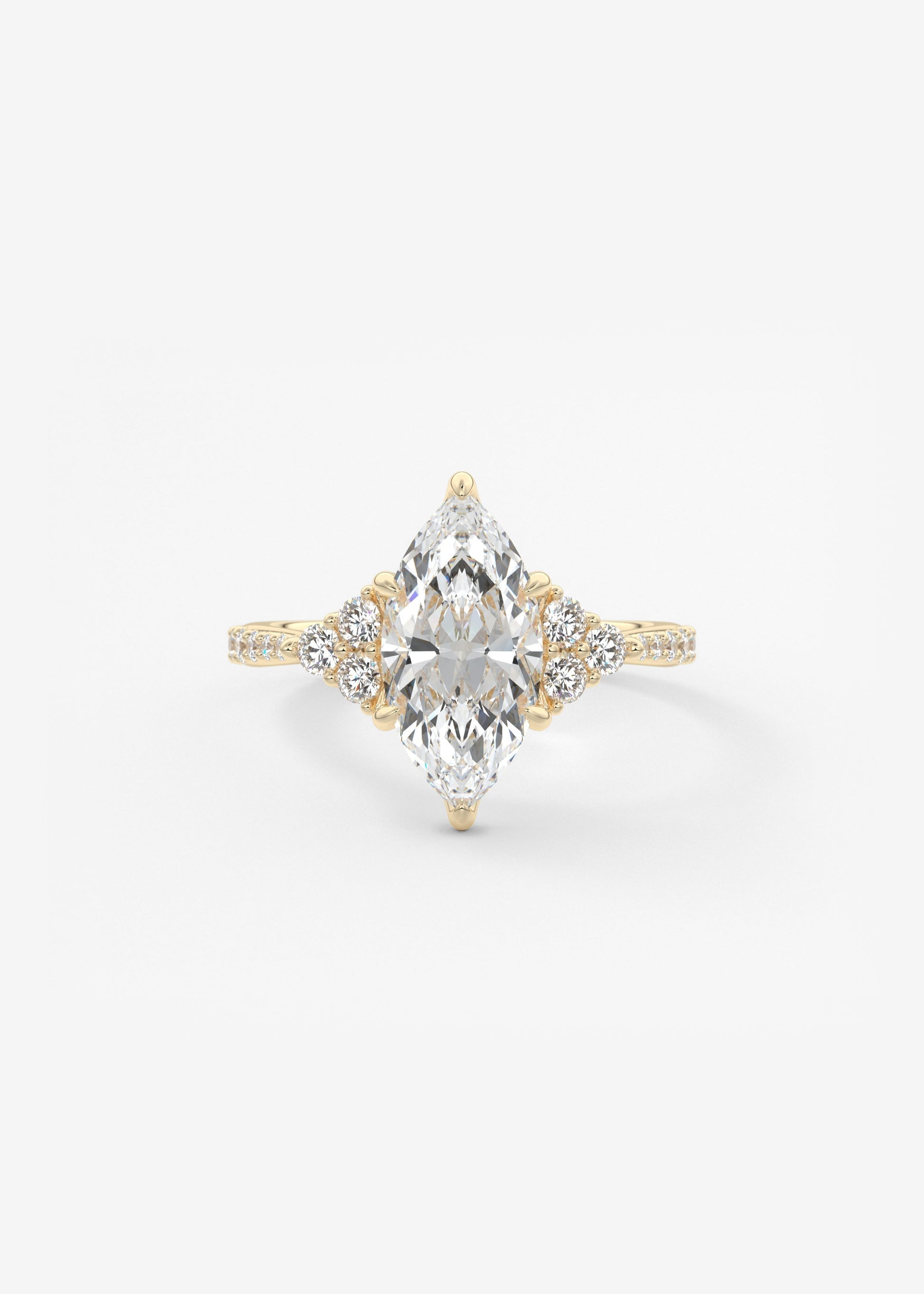 Marquise Cluster Lab Grown Diamond Engagement Ring