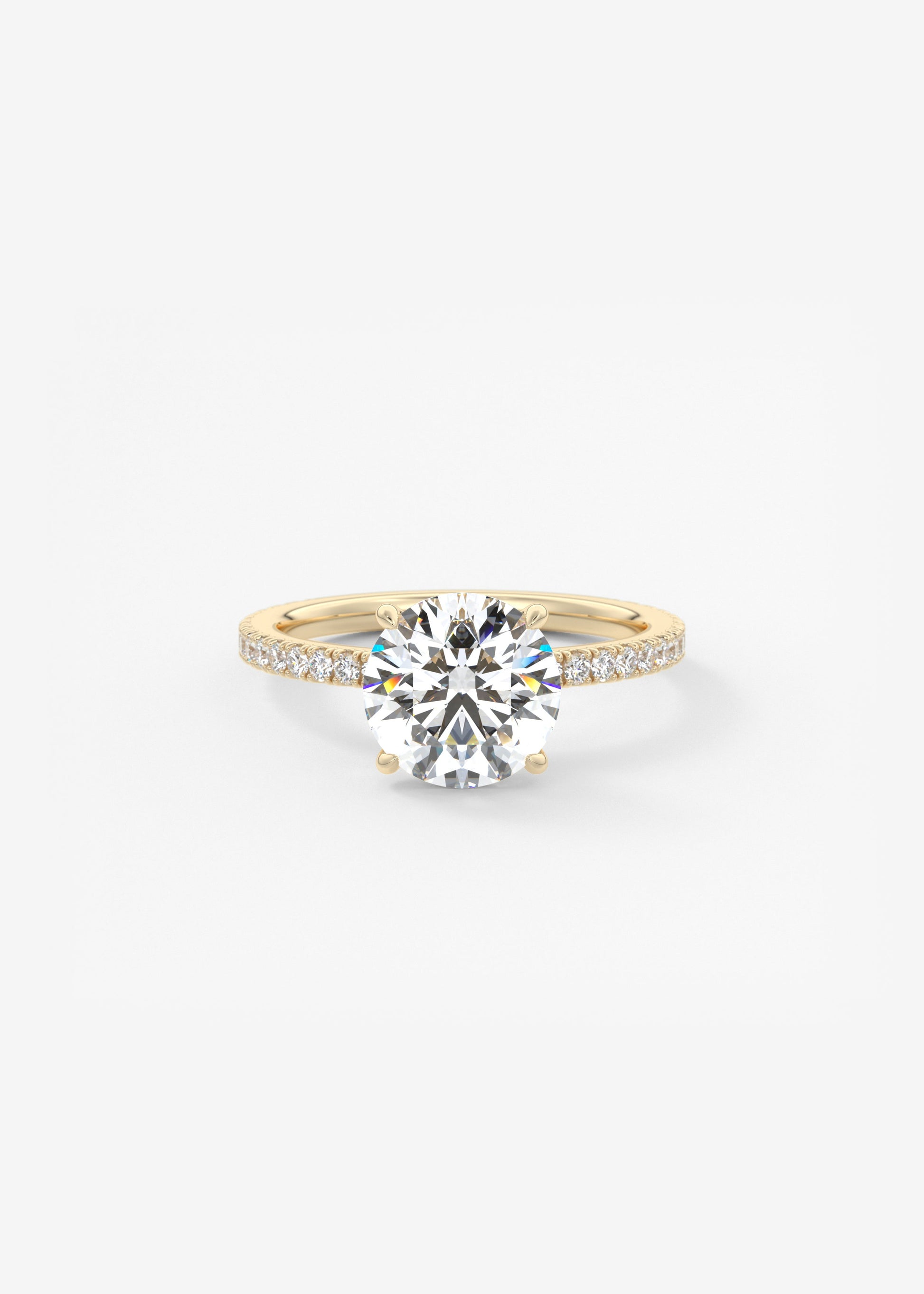 Round Pave Lab Grown Diamond Engagement Ring