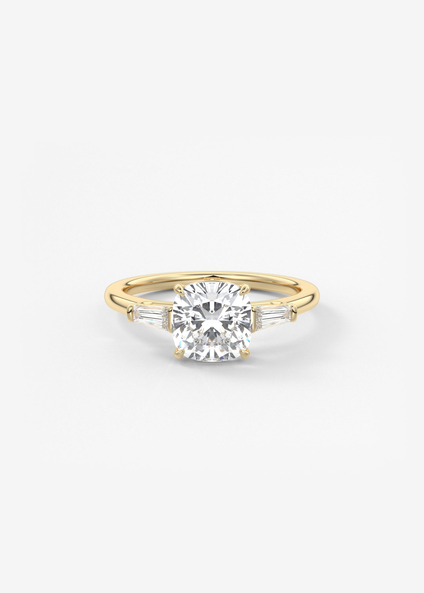 Cushion Three Stone Lab Grown Diamond Engagement Ring