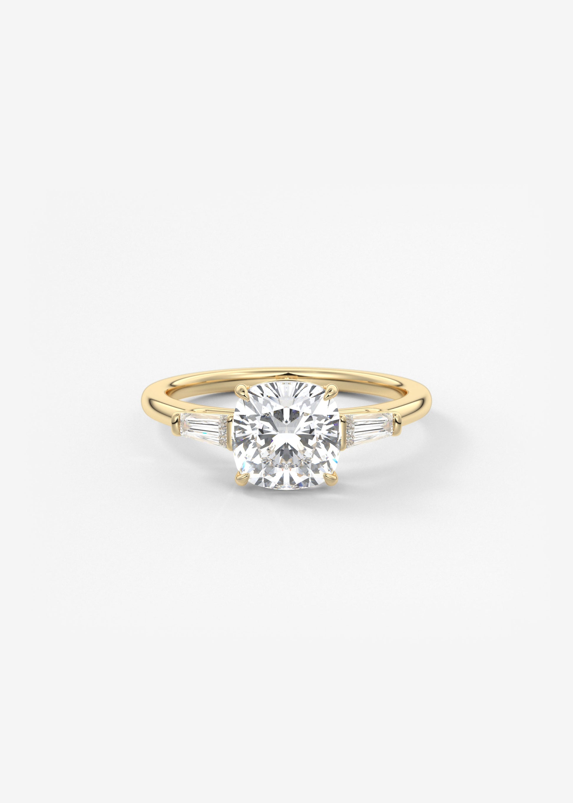 Cushion Three Stone Lab Grown Diamond Engagement Ring