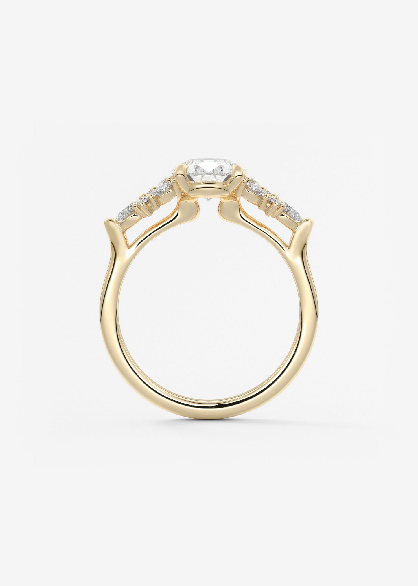 Pear Cluster Lab Grown Diamond Engagement Ring