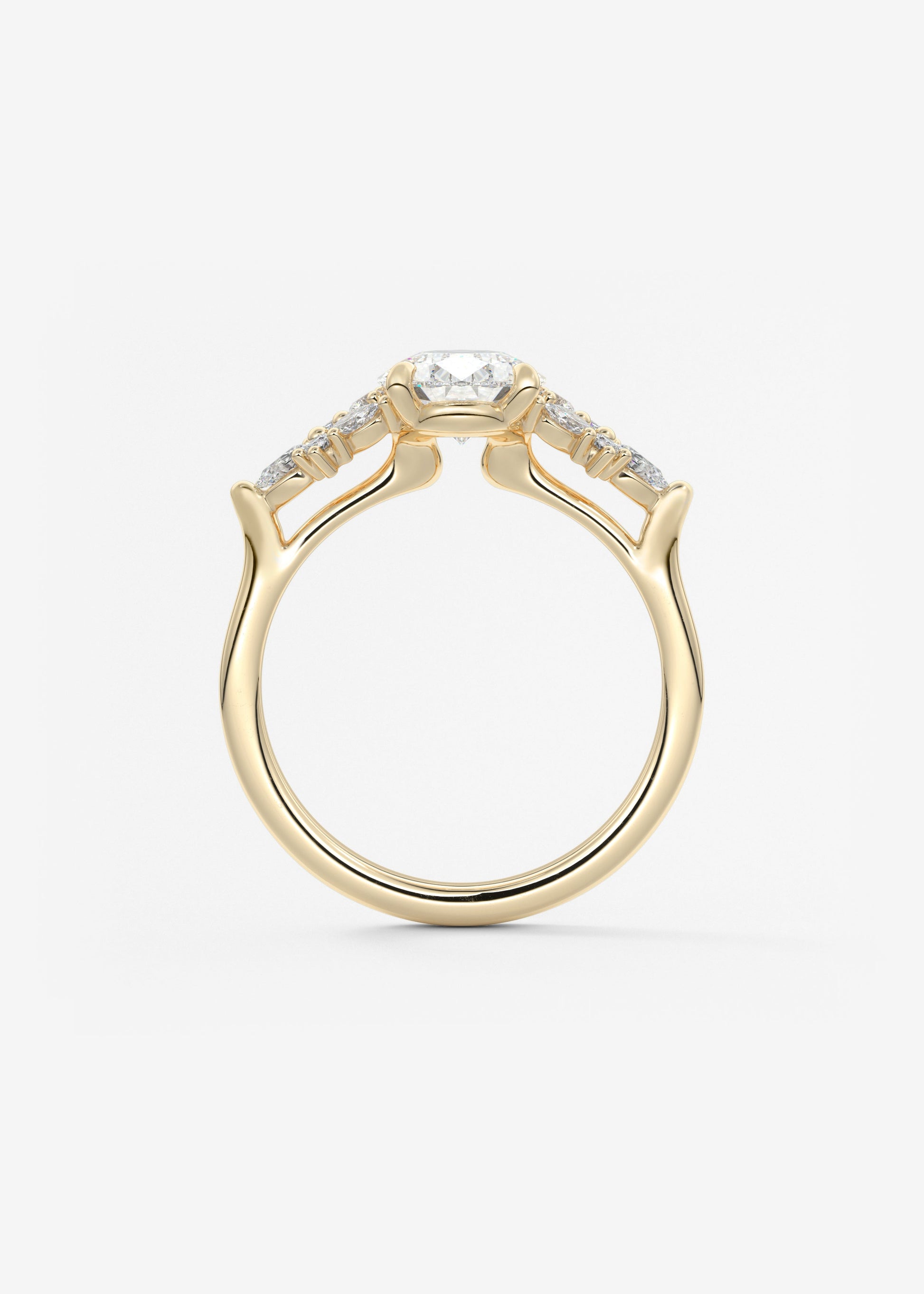 Pear Cluster Lab Grown Diamond Engagement Ring