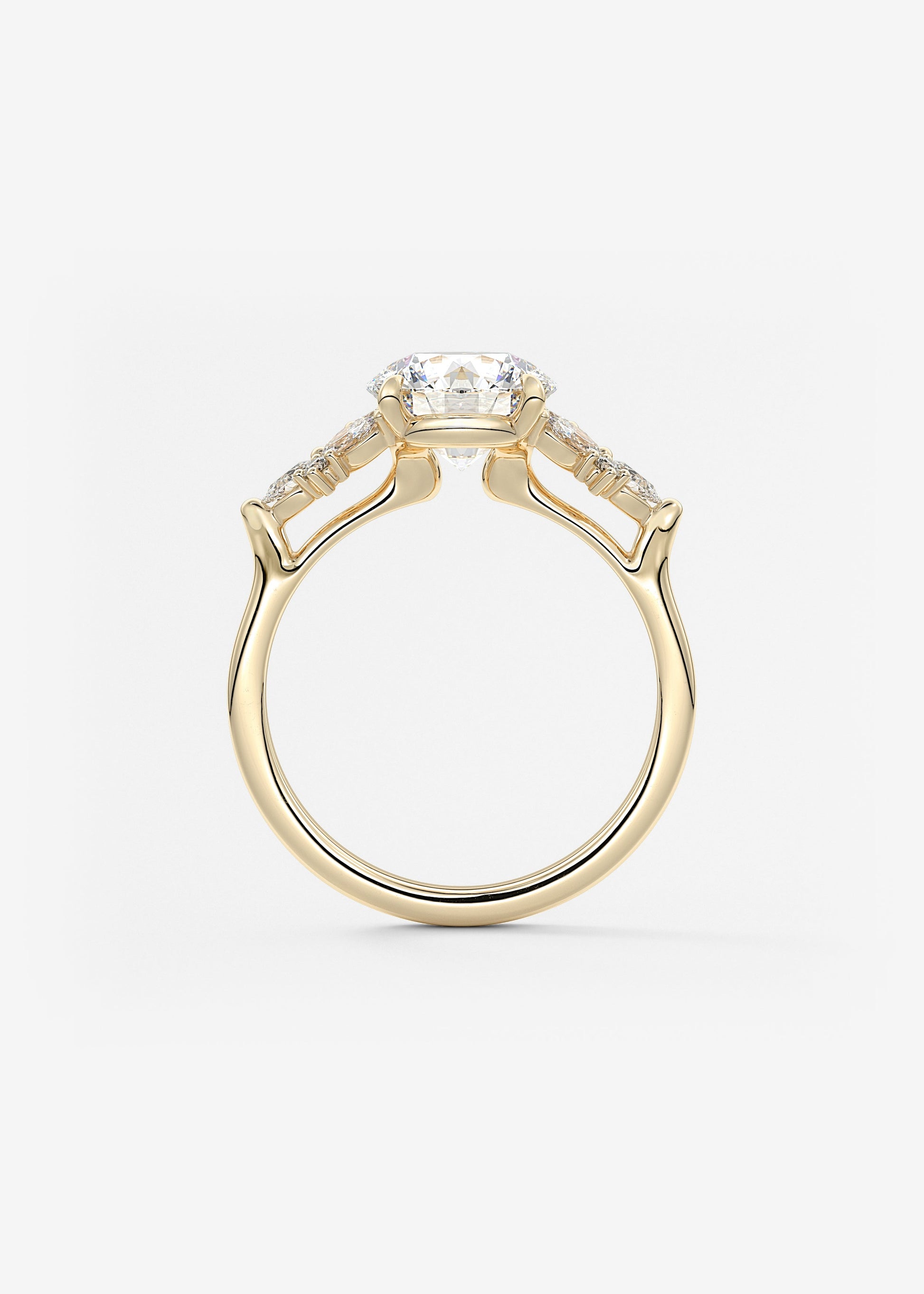 Round Cluster Lab Grown Diamond Engagement Ring