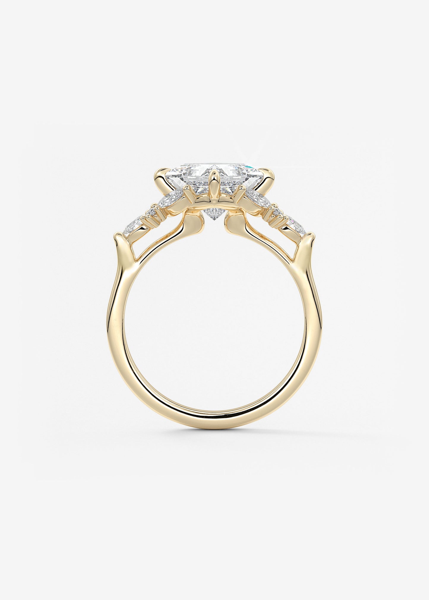 Princess Cluster Lab Grown Diamond Engagement Ring