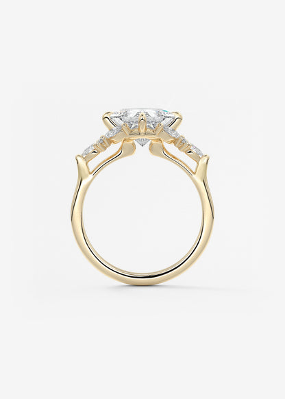Princess Cluster Lab Grown Diamond Engagement Ring