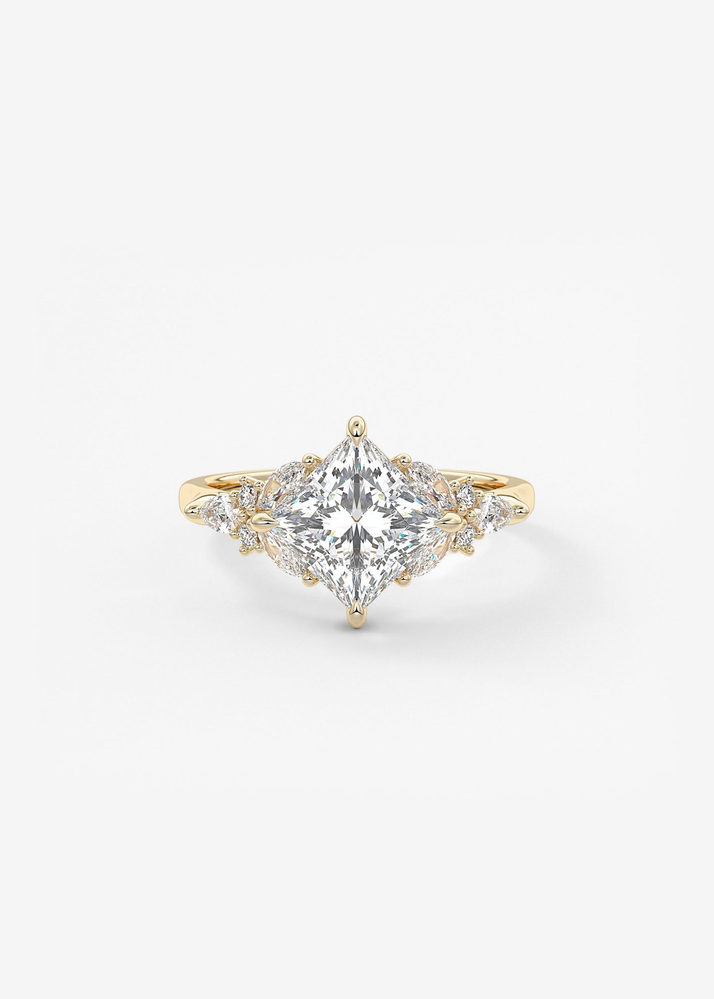 Princess Cluster Lab Grown Diamond Engagement Ring