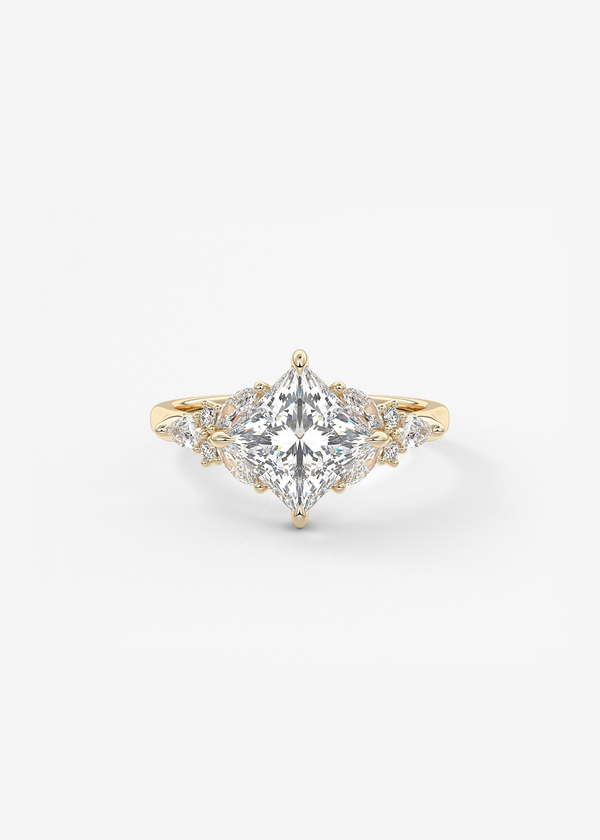 Princess Cluster Lab Grown Diamond Engagement Ring