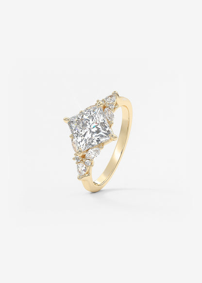 Princess Cluster Lab Grown Diamond Engagement Ring