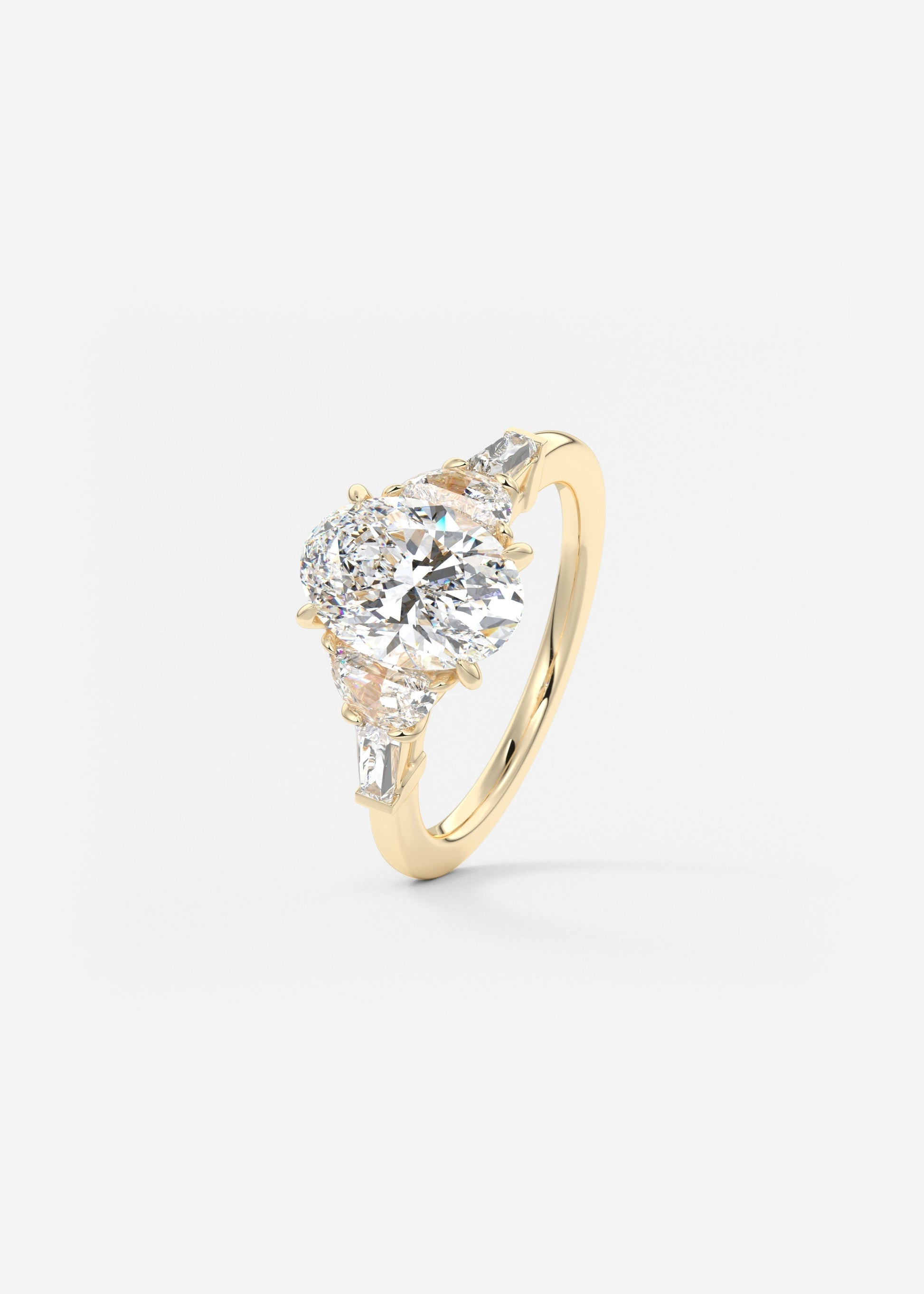 Oval Cluster Lab Grown Diamond Engagement Ring