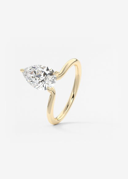 Pear Solitaire Lab Grown Diamond Engagement Ring