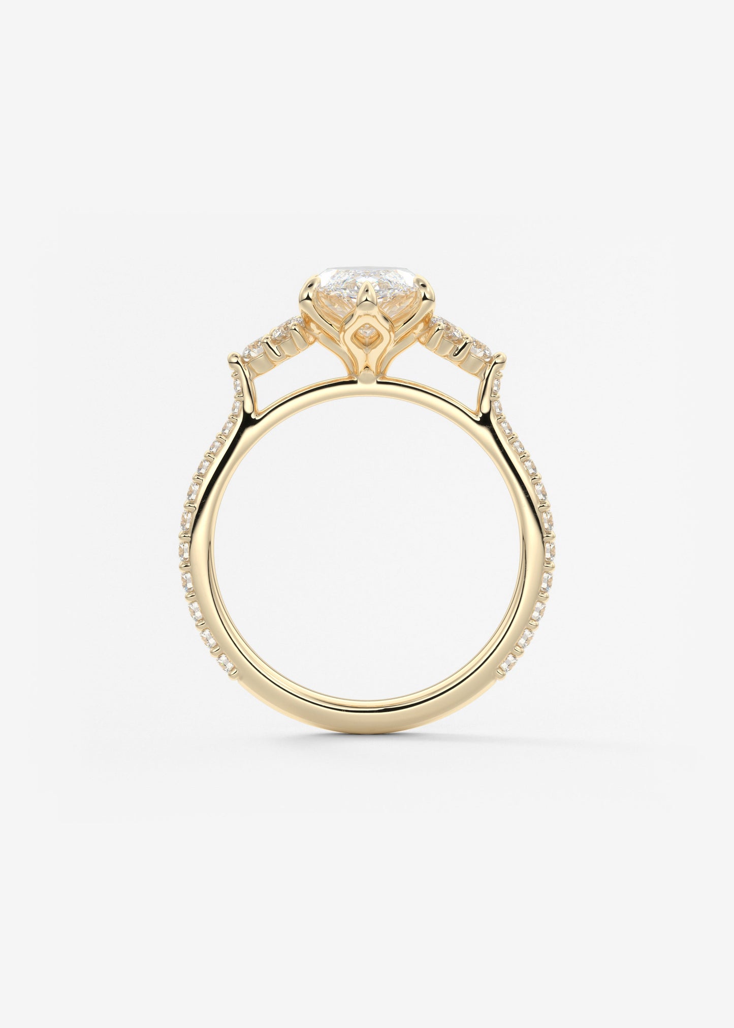 Marquise Cluster Lab Grown Diamond Engagement Ring