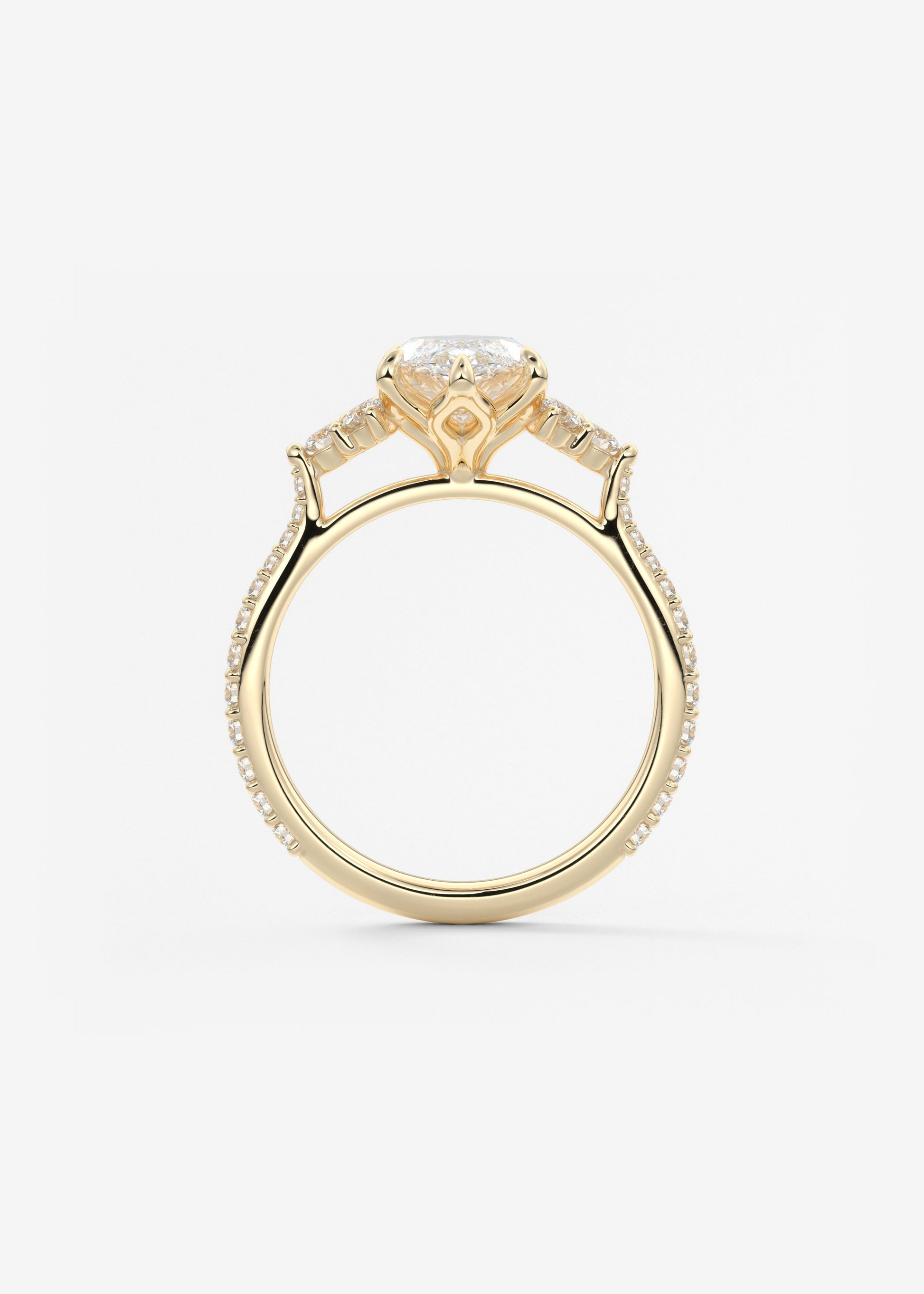 Marquise Cluster Lab Grown Diamond Engagement Ring
