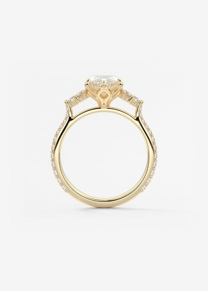 Marquise Cluster Lab Grown Diamond Engagement Ring