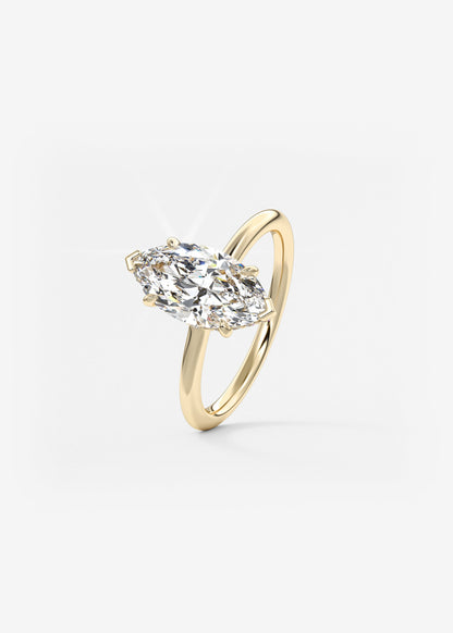 Marquise Hidden Halo Lab Grown Diamond Engagement Ring