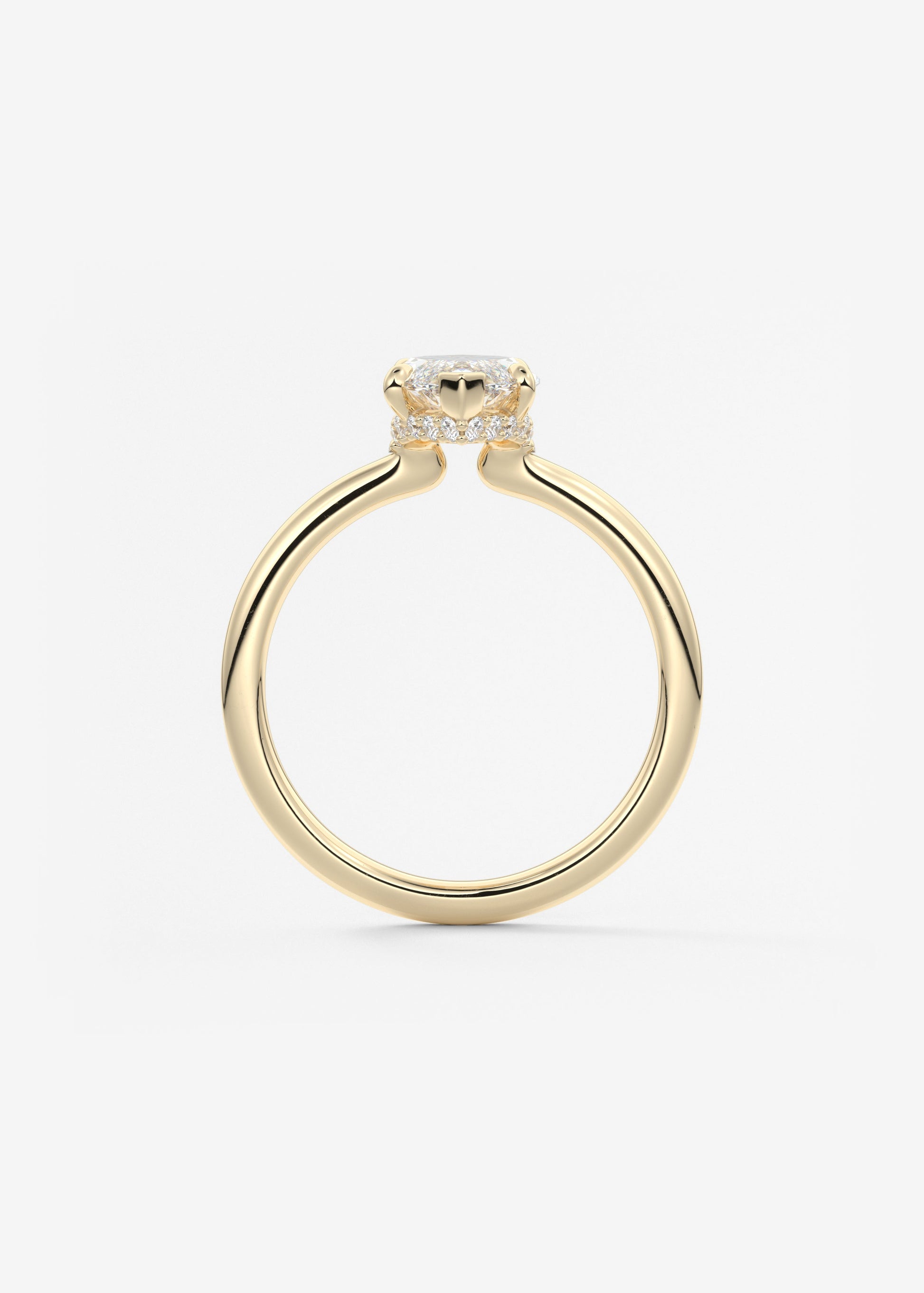 Marquise Hidden Halo Lab Grown Diamond Engagement Ring