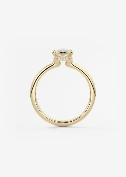 Marquise Hidden Halo Lab Grown Diamond Engagement Ring