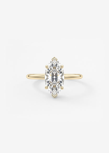 Marquise Hidden Halo Lab Grown Diamond Engagement Ring