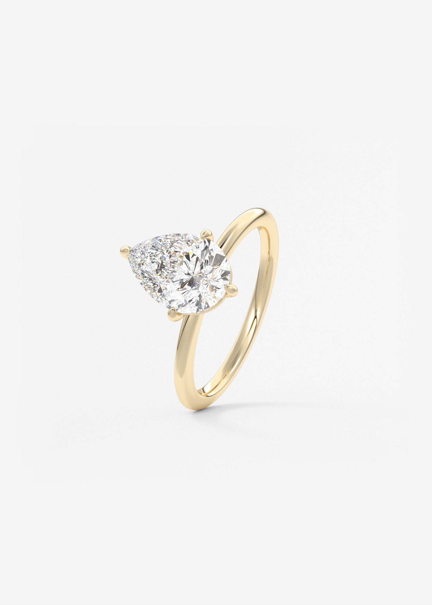 Pear Solitaire Lab Grown Diamond Engagement Ring