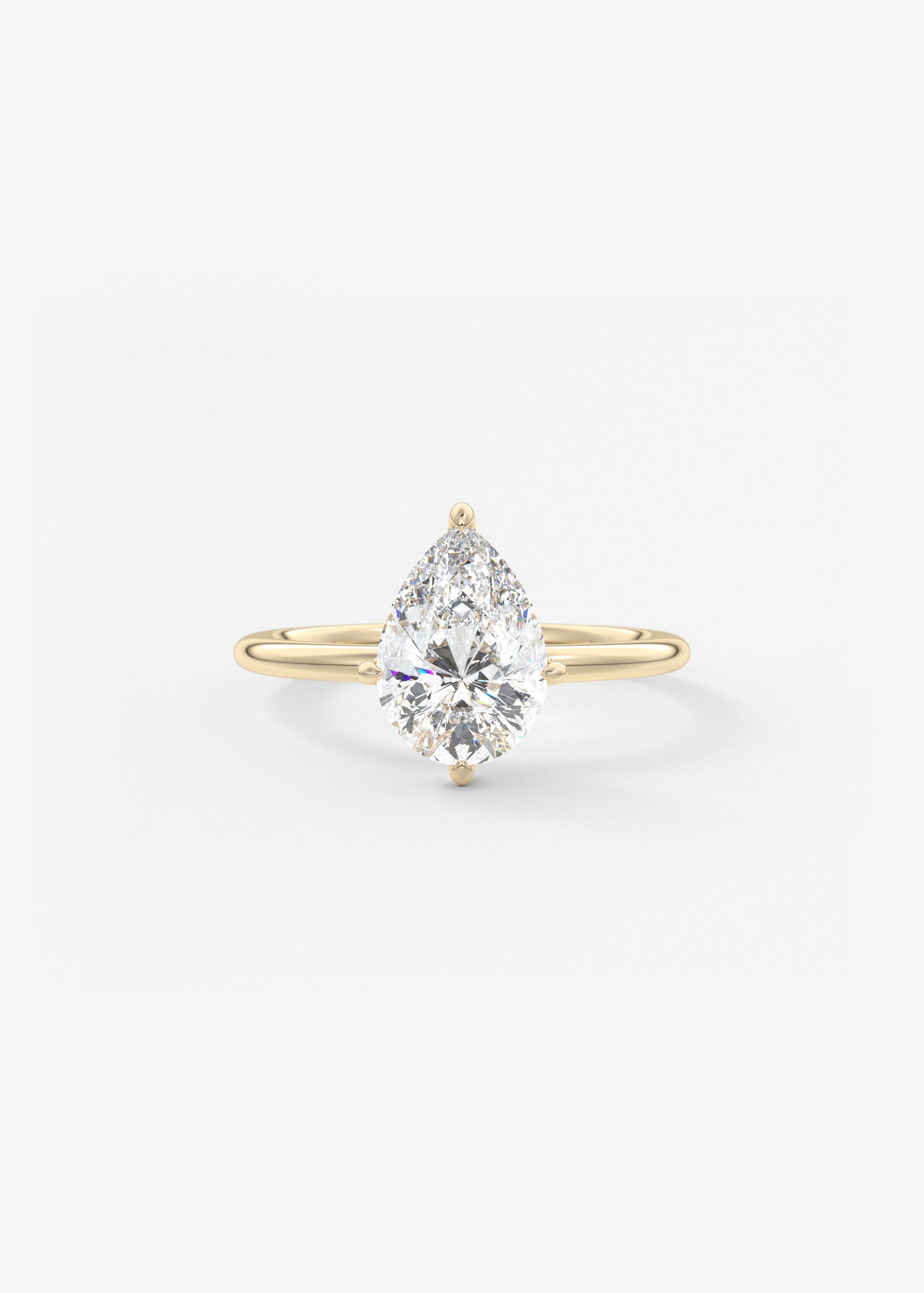 Pear Solitaire Lab Grown Diamond Engagement Ring