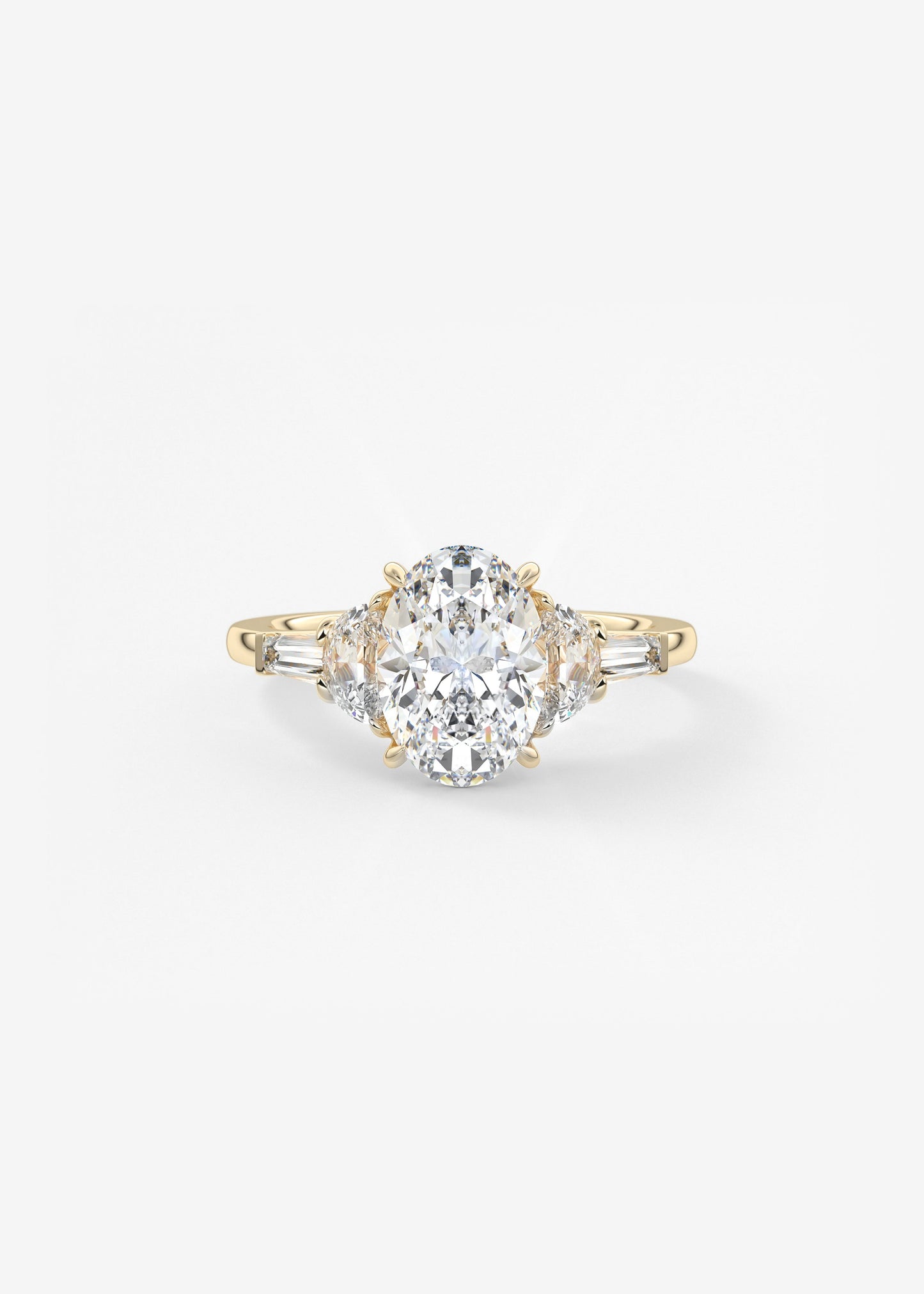 Oval Cluster Lab Grown Diamond Engagement Ring