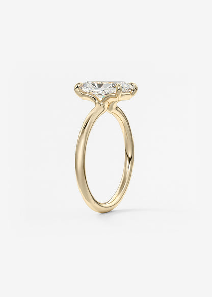 Radiant Hidden Halo Lab Grown Diamond Engagement Ring
