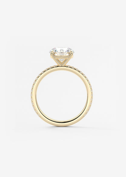 Round Pave Lab Grown Diamond Engagement Ring