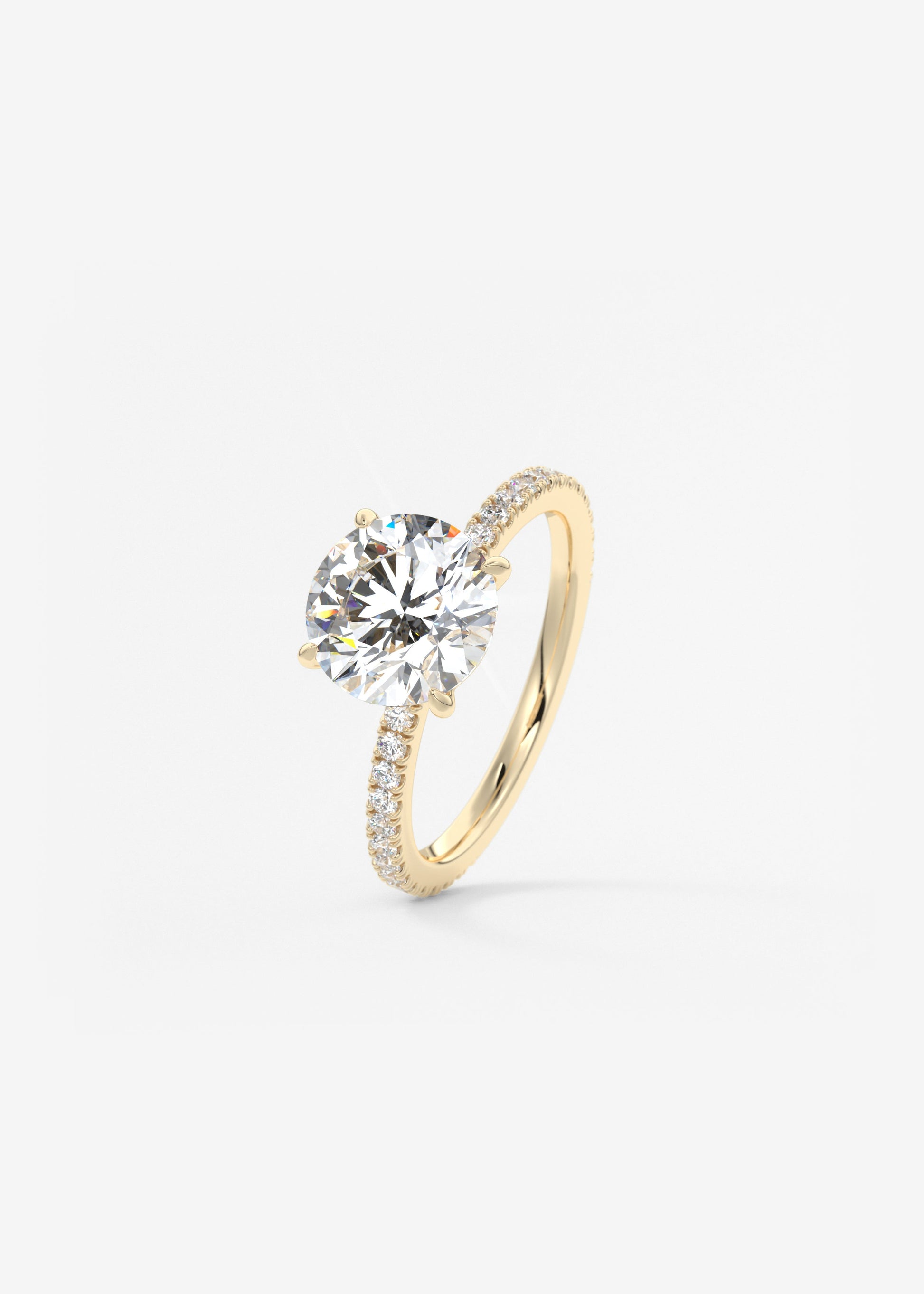 Round Pave Lab Grown Diamond Engagement Ring