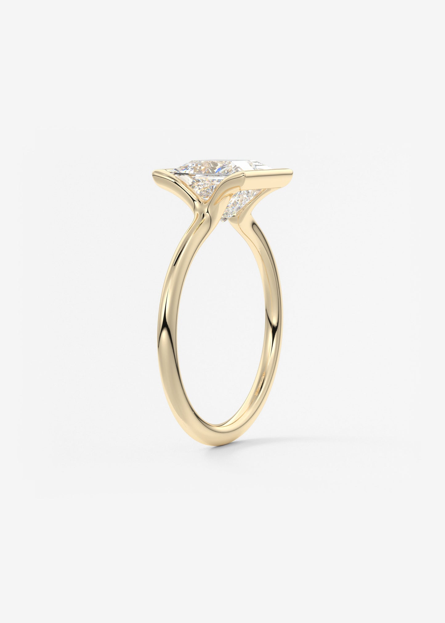 Princess Half Bezel Lab Grown Diamond Engagement Ring