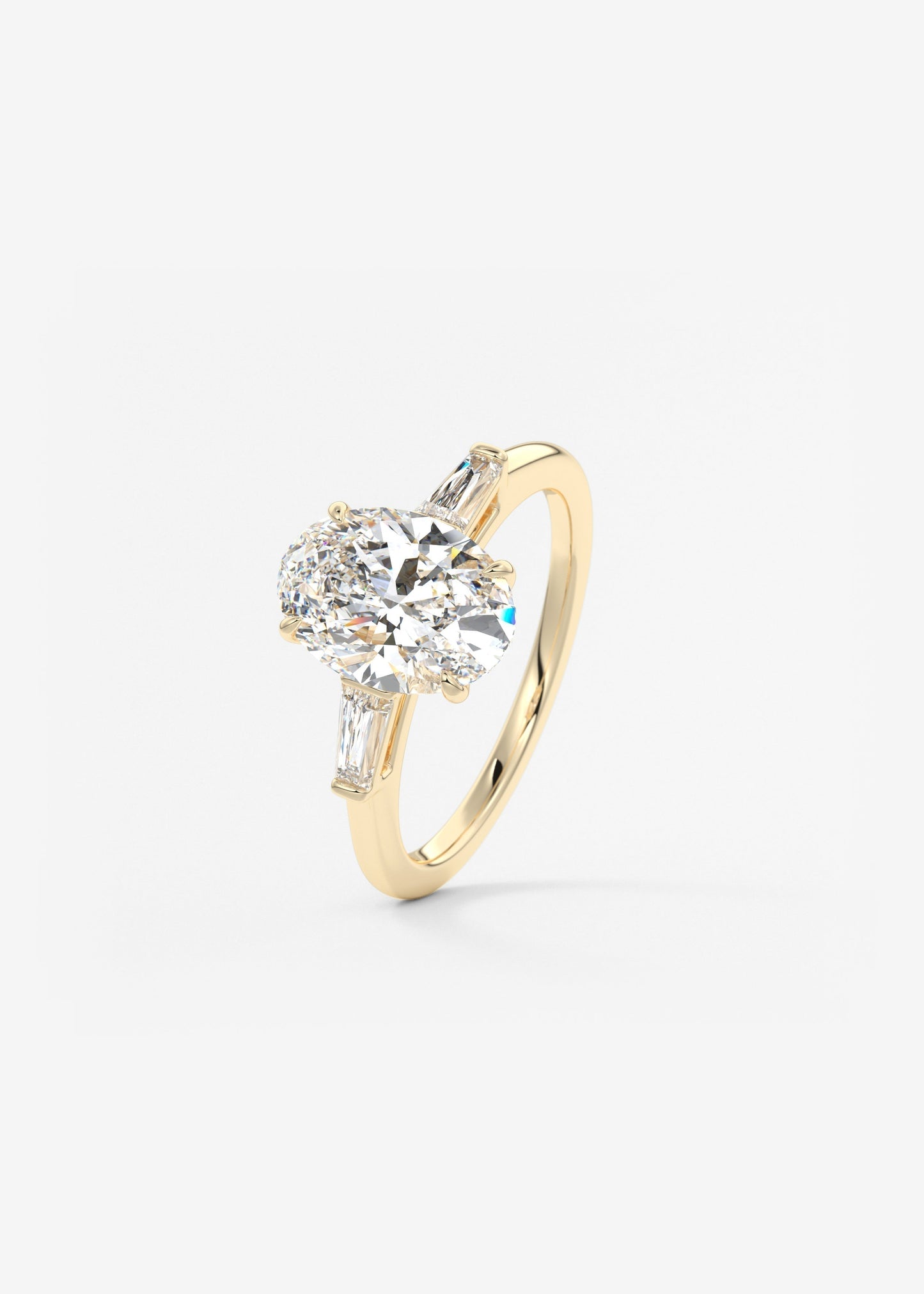 Oval Three Stone Lab Grown Diamond Engagement Ring