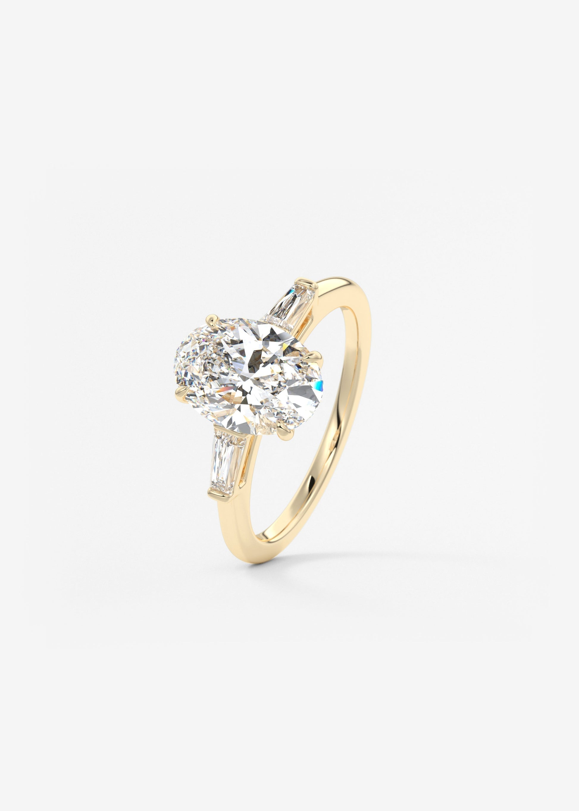 Oval Three Stone Lab Grown Diamond Engagement Ring