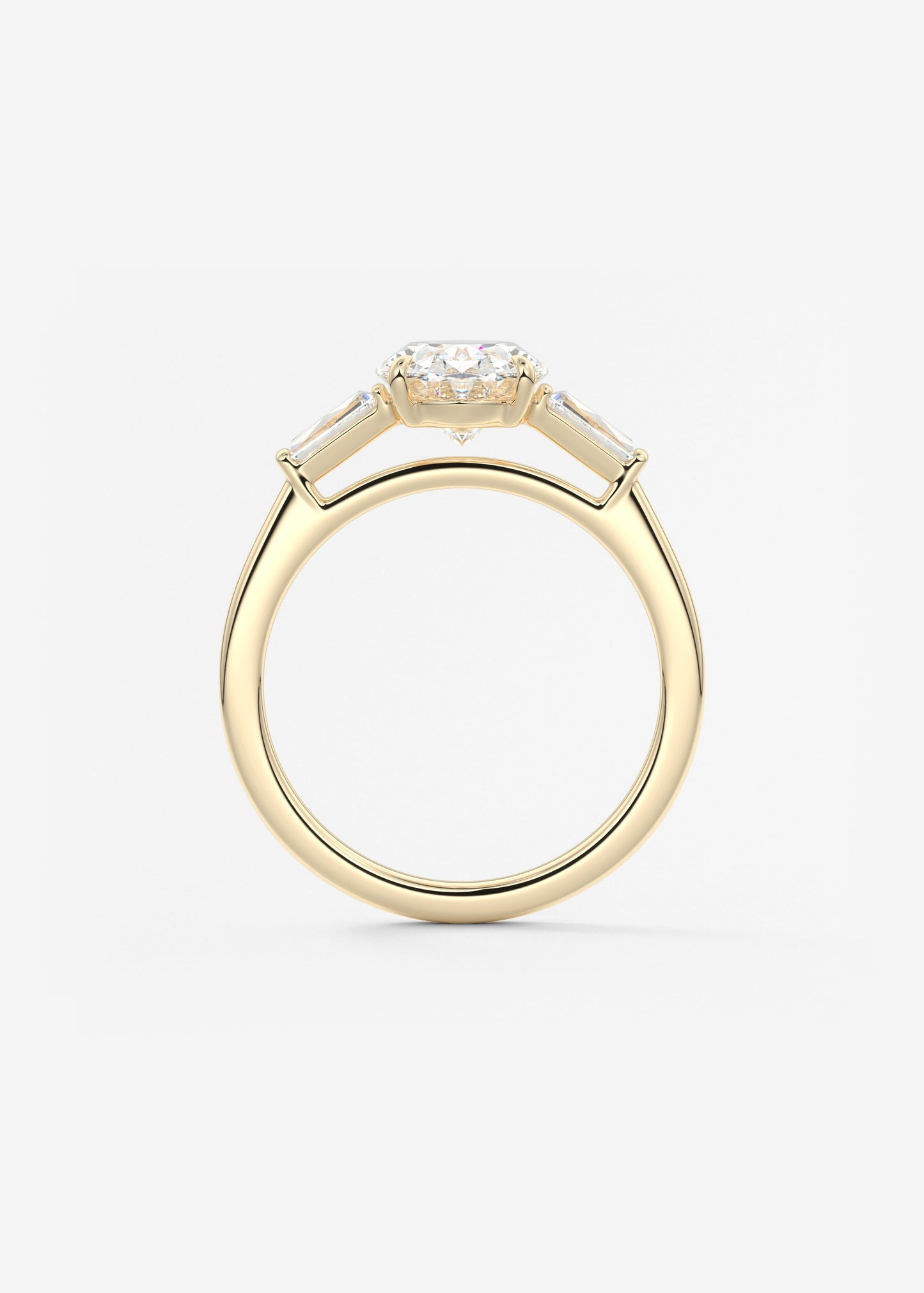 Oval Three Stone Lab Grown Diamond Engagement Ring