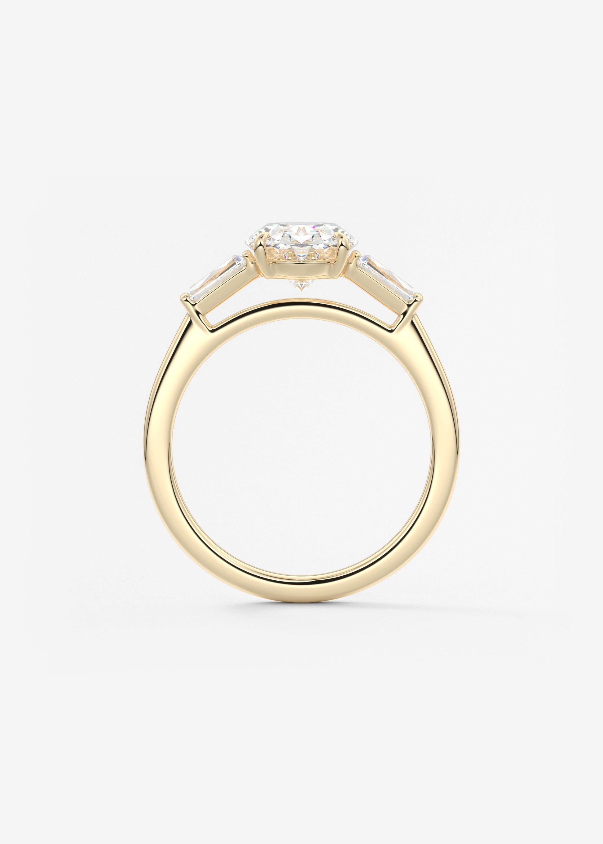Oval Three Stone Lab Grown Diamond Engagement Ring